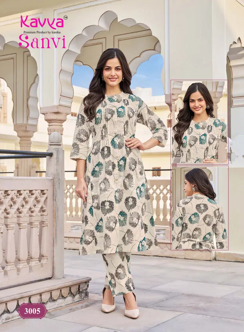Kavya Sanvi Vol 3 Cotton Flex Kurti With Bottom Collection