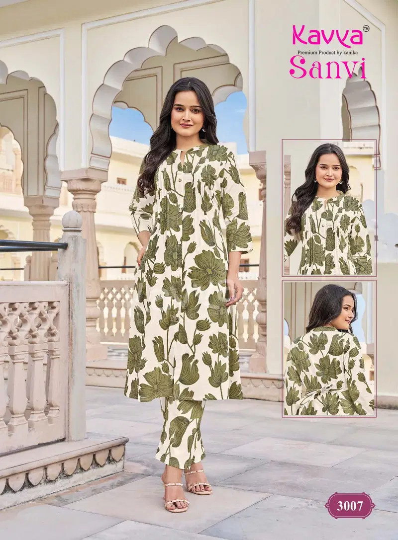 Kavya Sanvi Vol 3 Cotton Flex Kurti With Bottom Collection