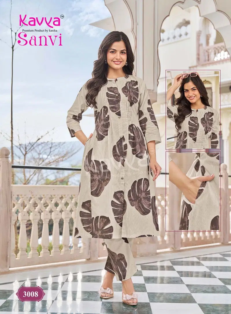 Kavya Sanvi Vol 3 Cotton Flex Kurti With Bottom Collection