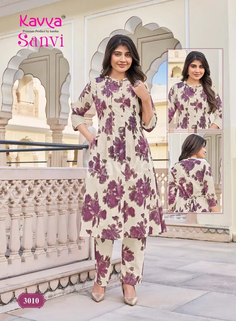 Kavya Sanvi Vol 3 Cotton Flex Kurti With Bottom Collection