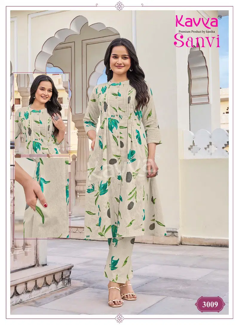 Kavya Sanvi Vol 3 Cotton Flex Kurti With Bottom Collection