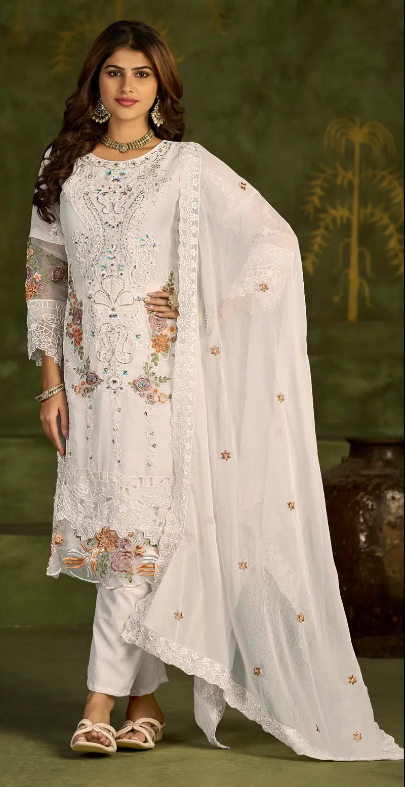 Elan E 18 A To D Cambric Cotton Embroidered Salwar Kameez