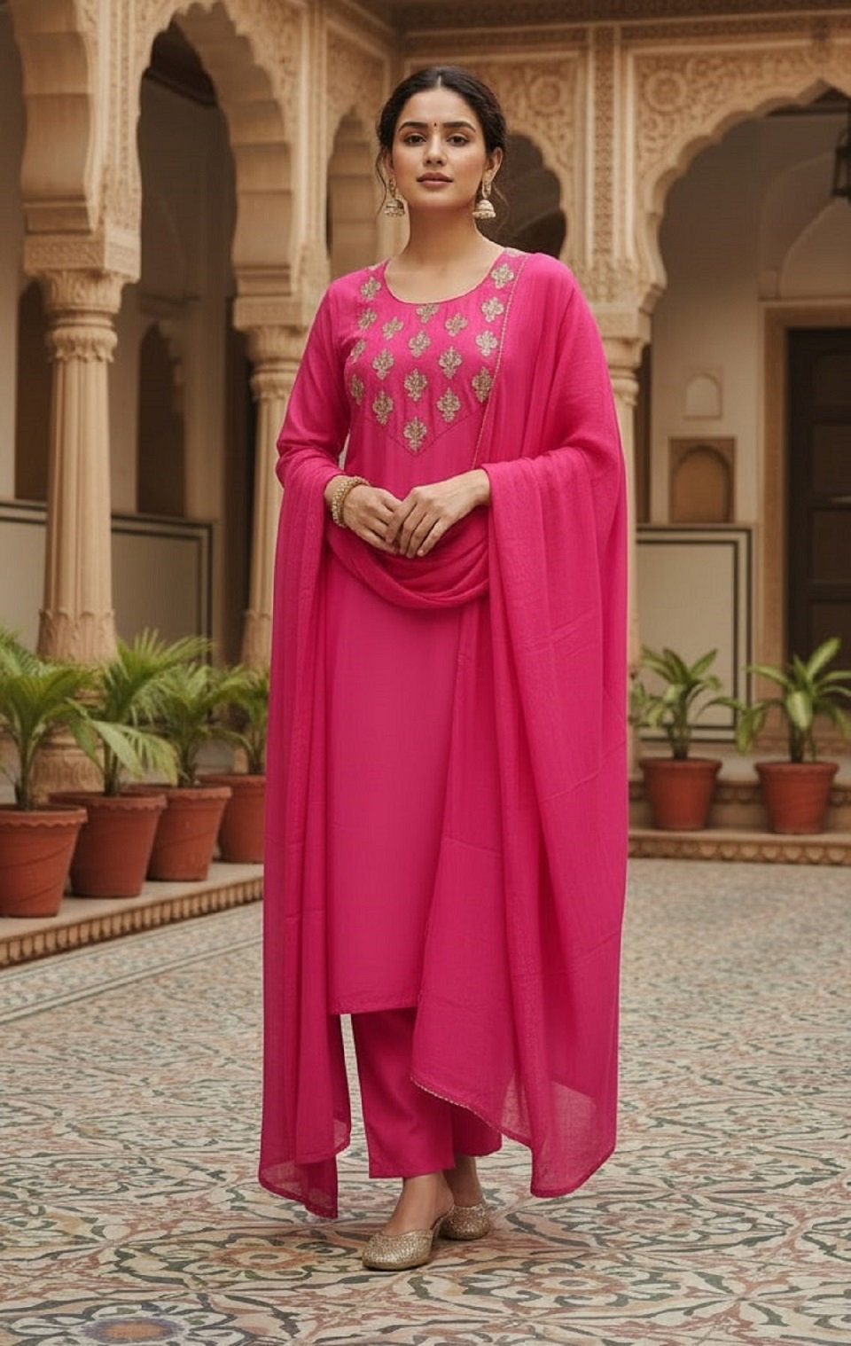 Navya Kurti 239 Party Wear Embroidery Worked Silk Blend Top with Pant and Dupatta Se