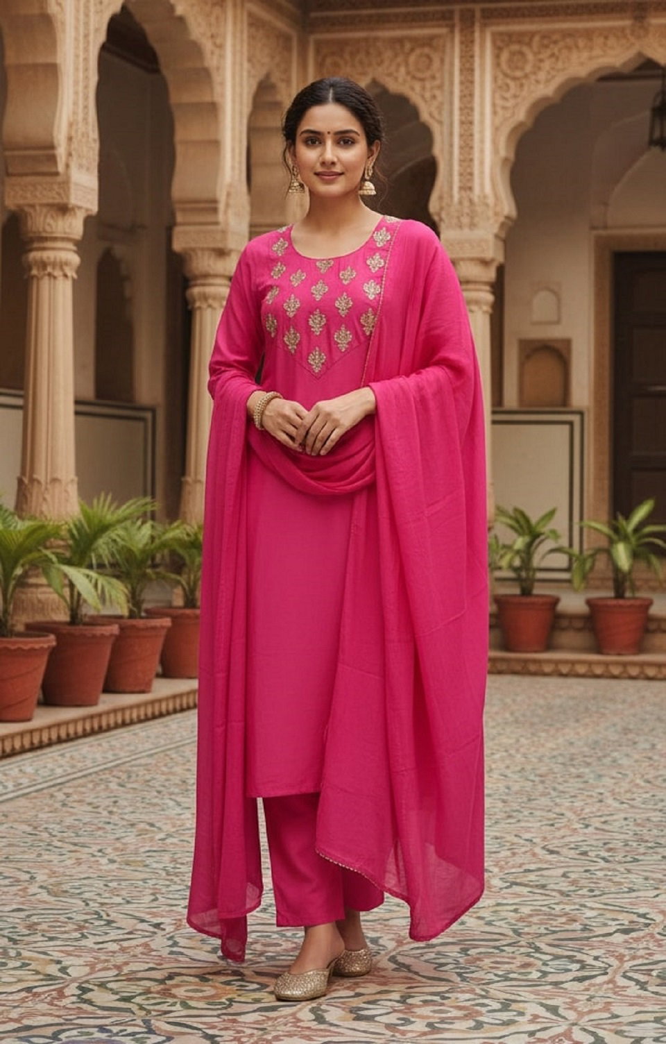 Navya Kurti 239 Party Wear Embroidery Worked Silk Blend Top with Pant and Dupatta Se