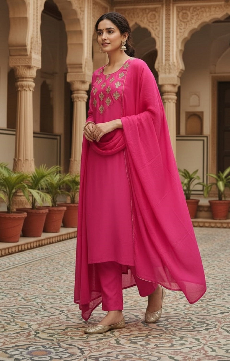 Navya Kurti 239 Party Wear Embroidery Worked Silk Blend Top with Pant and Dupatta Se