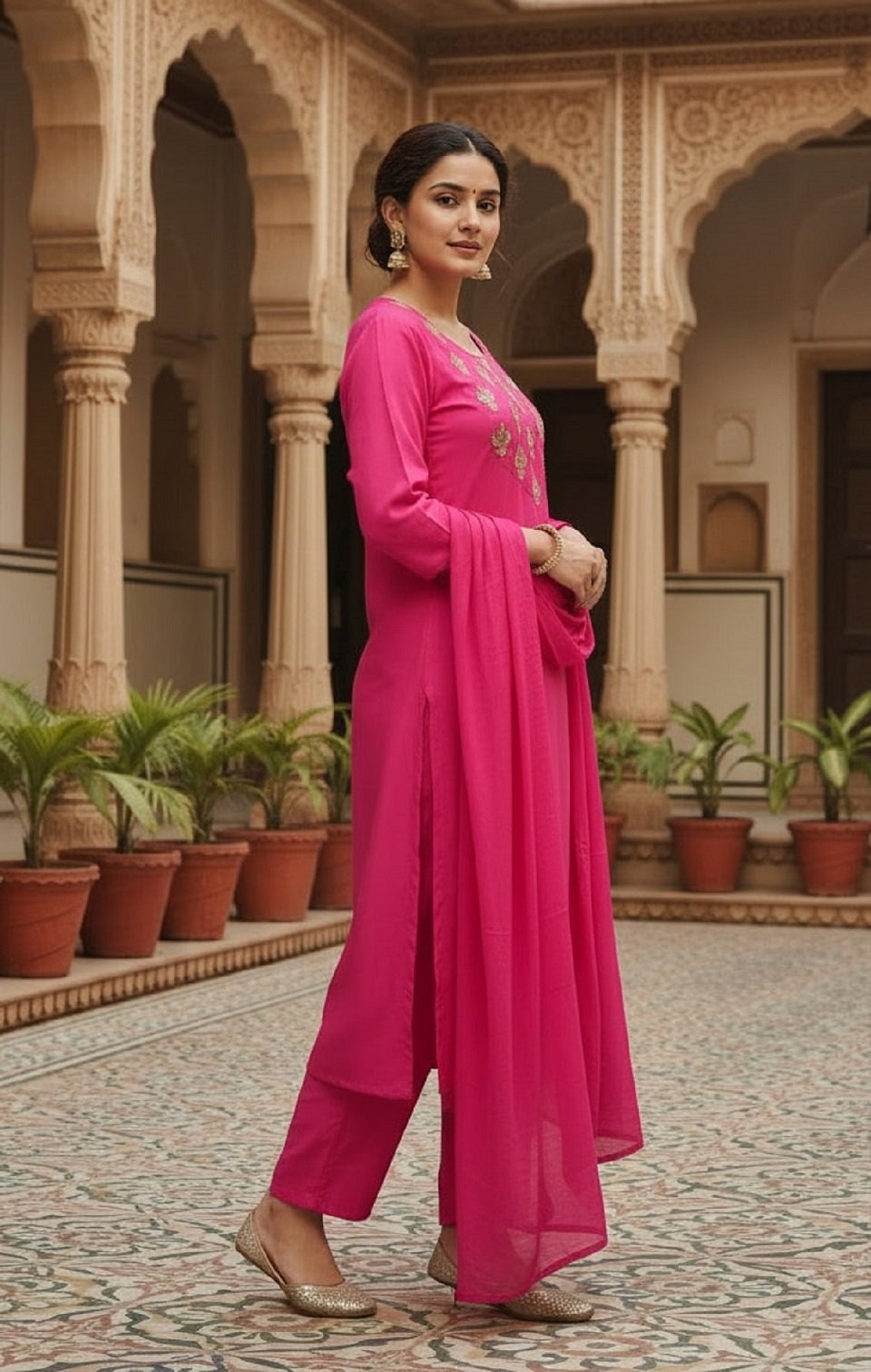 Navya Kurti 239 Party Wear Embroidery Worked Silk Blend Top with Pant and Dupatta Se