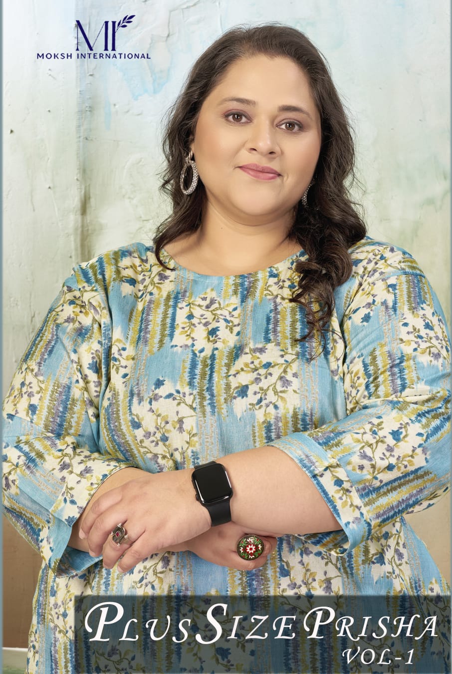 Moksh Plus Size Prisha Vol 1 Rayon Slub Printed Kurti With Bottom