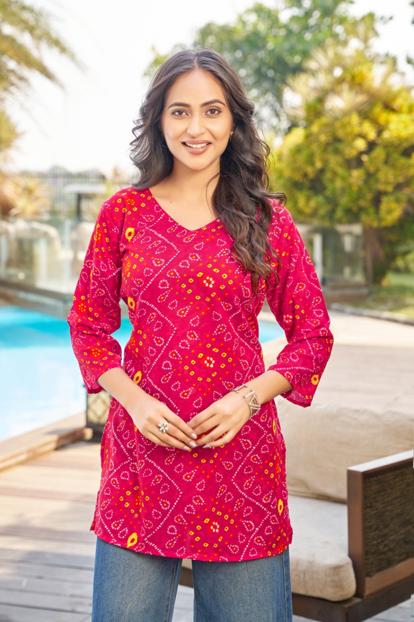 Lekha Sal 19 Poly Rayon Printed Tunic Style Top