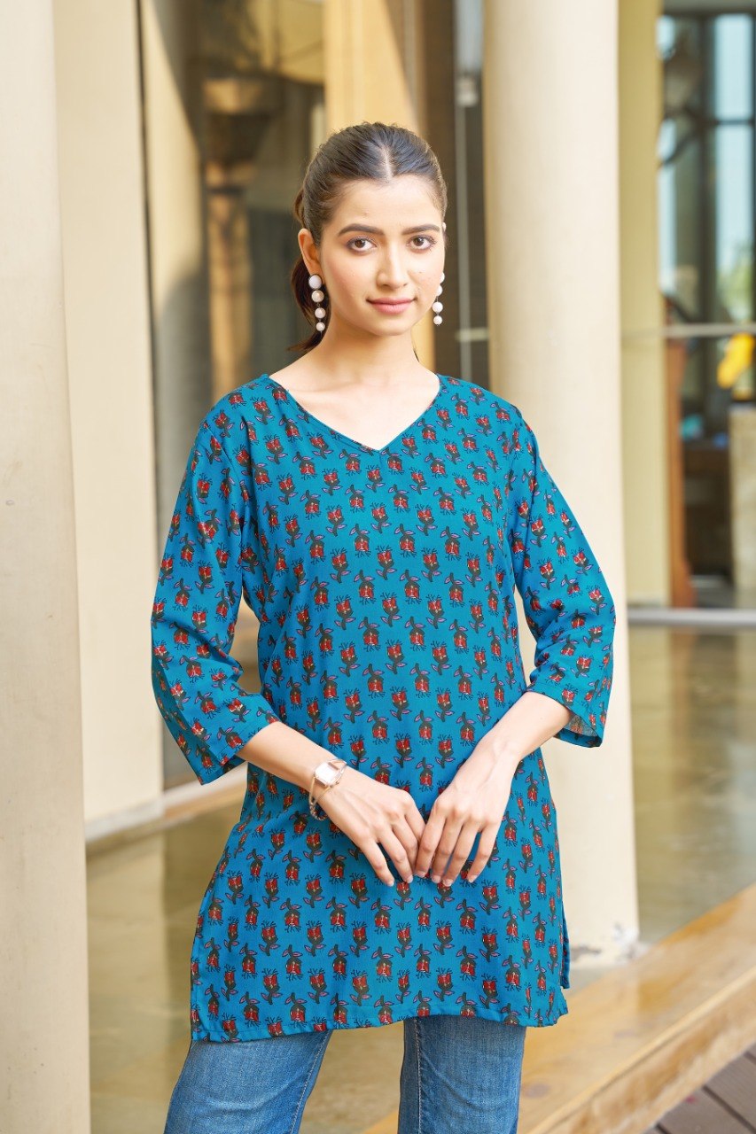 Lekha Sal 19 Poly Rayon Printed Tunic Style Top