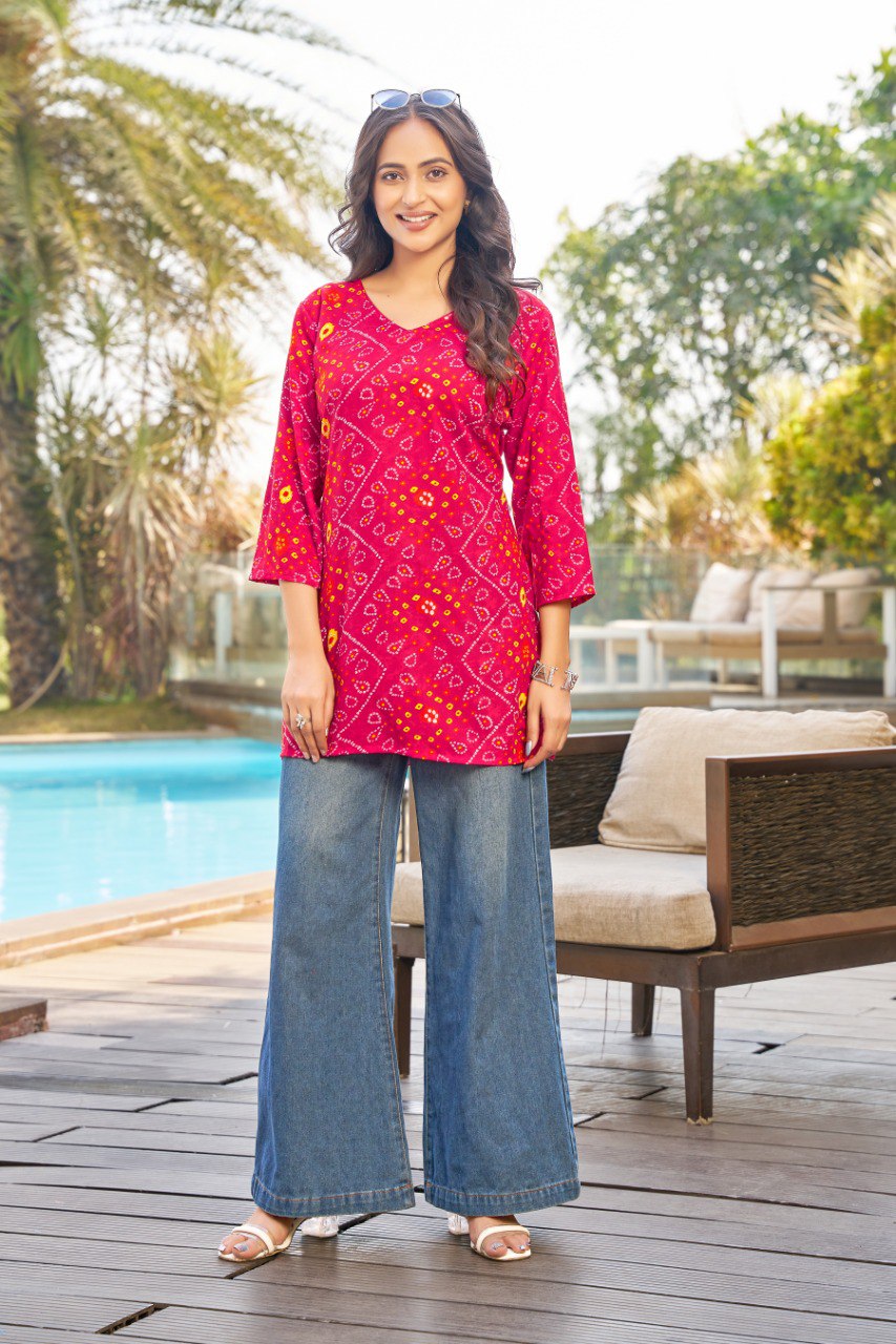 Lekha Sal 19 Poly Rayon Printed Tunic Style Top