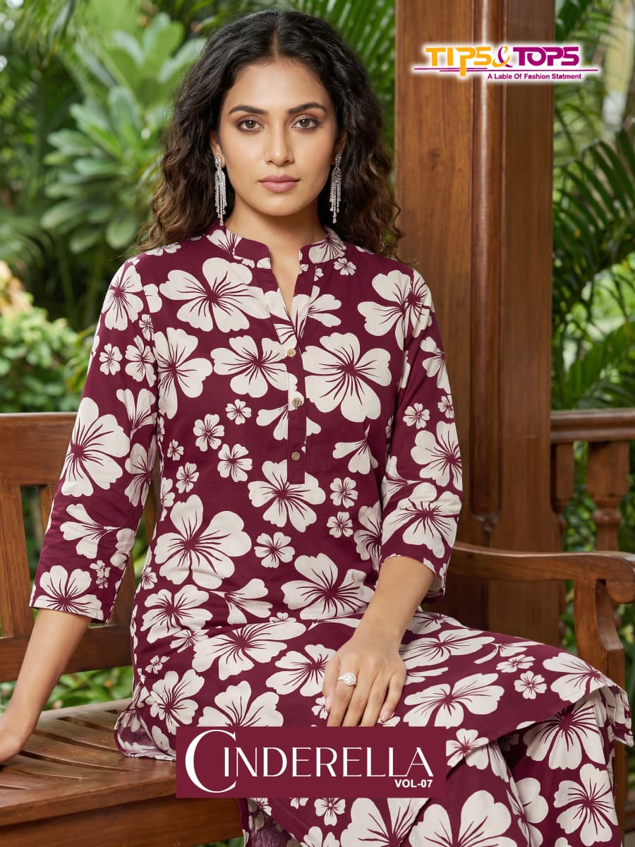 Tips And Tops Cinderella Vol 7 Rayon Printed Kurti With Bottom