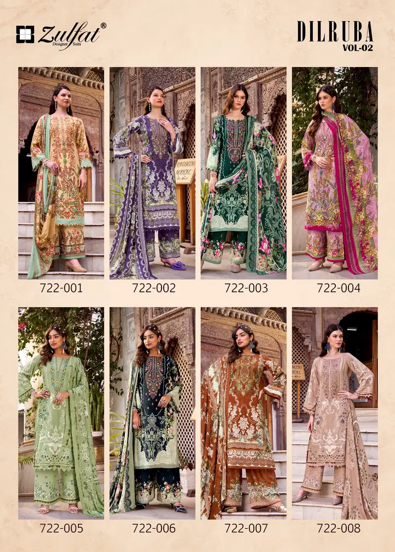 Zulfat Dilruba Vol 2 Rayon With Handwork Designer Dress Material