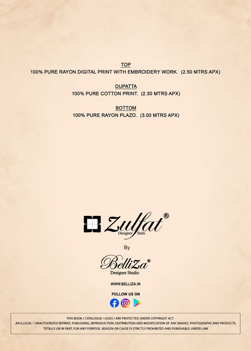 Zulfat Dilruba Vol 2 Rayon With Handwork Designer Dress Material