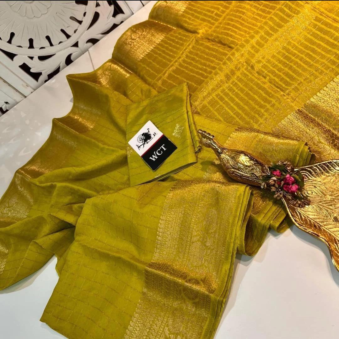 NCO 146 Nylon Jacquard Dola Silk Zari Weaving Saree
