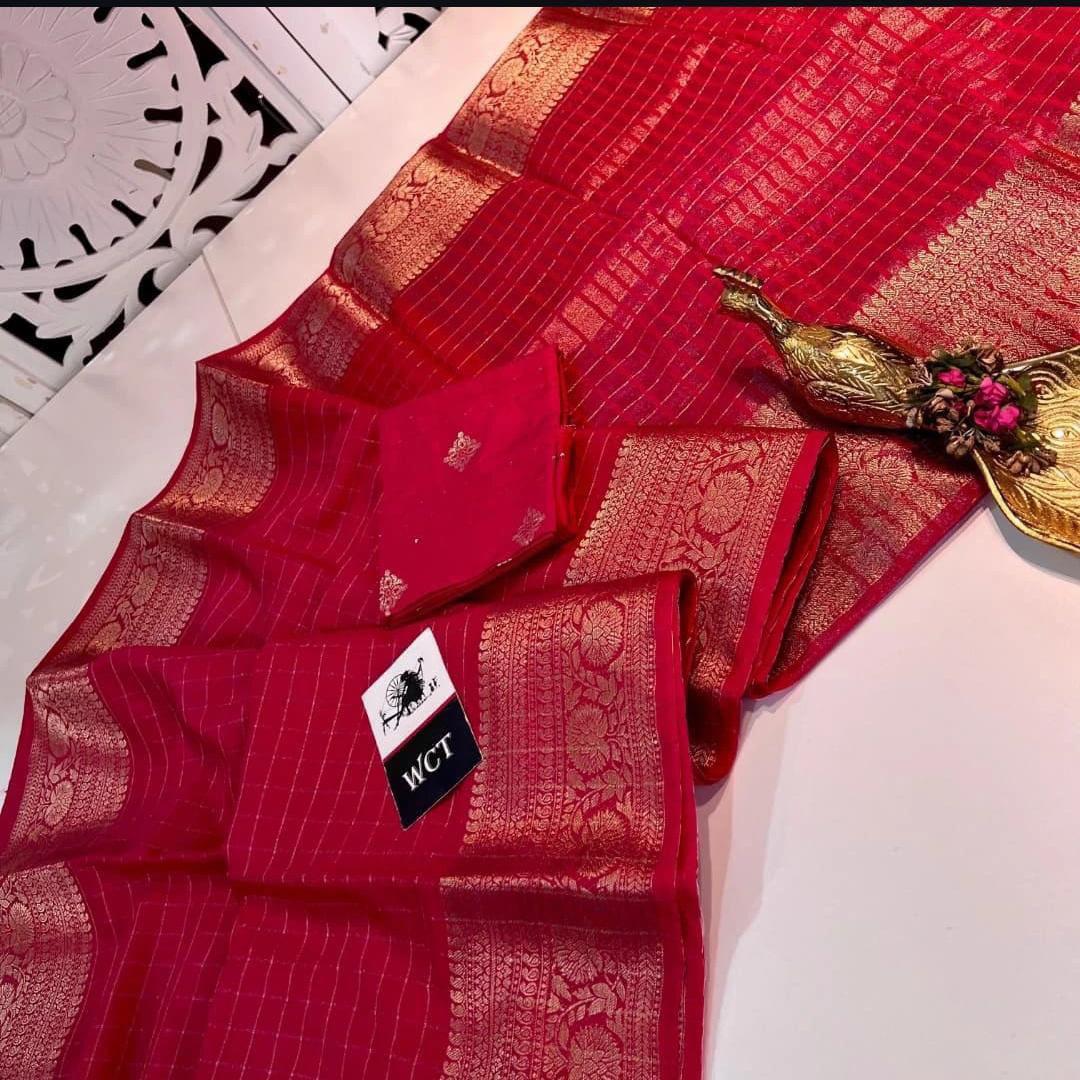 NCO 146 Nylon Jacquard Dola Silk Zari Weaving Saree