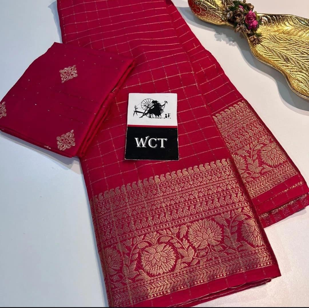 NCO 146 Nylon Jacquard Dola Silk Zari Weaving Saree