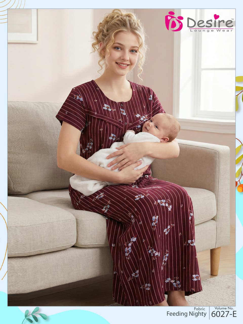 Desire Feeding Nighty Vol 6027 Cotton Printed Daily Wear Nighty Collection