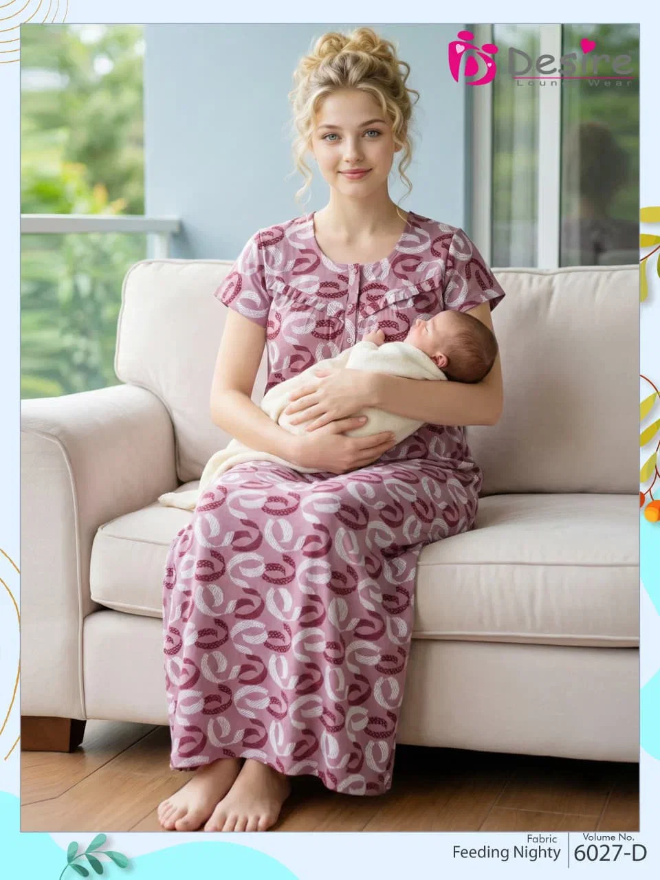 Desire Feeding Nighty Vol 6027 Cotton Printed Daily Wear Nighty Collection