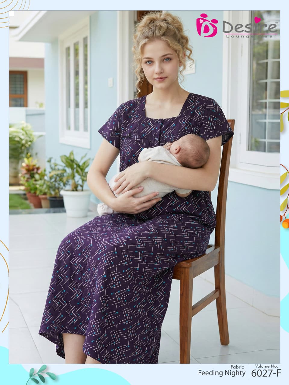Desire Feeding Nighty Vol 6027 Cotton Printed Daily Wear Nighty Collection