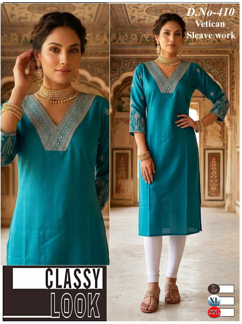 Fancy Vatican 03 Cotton Embroidery Fancy Kurti Collection