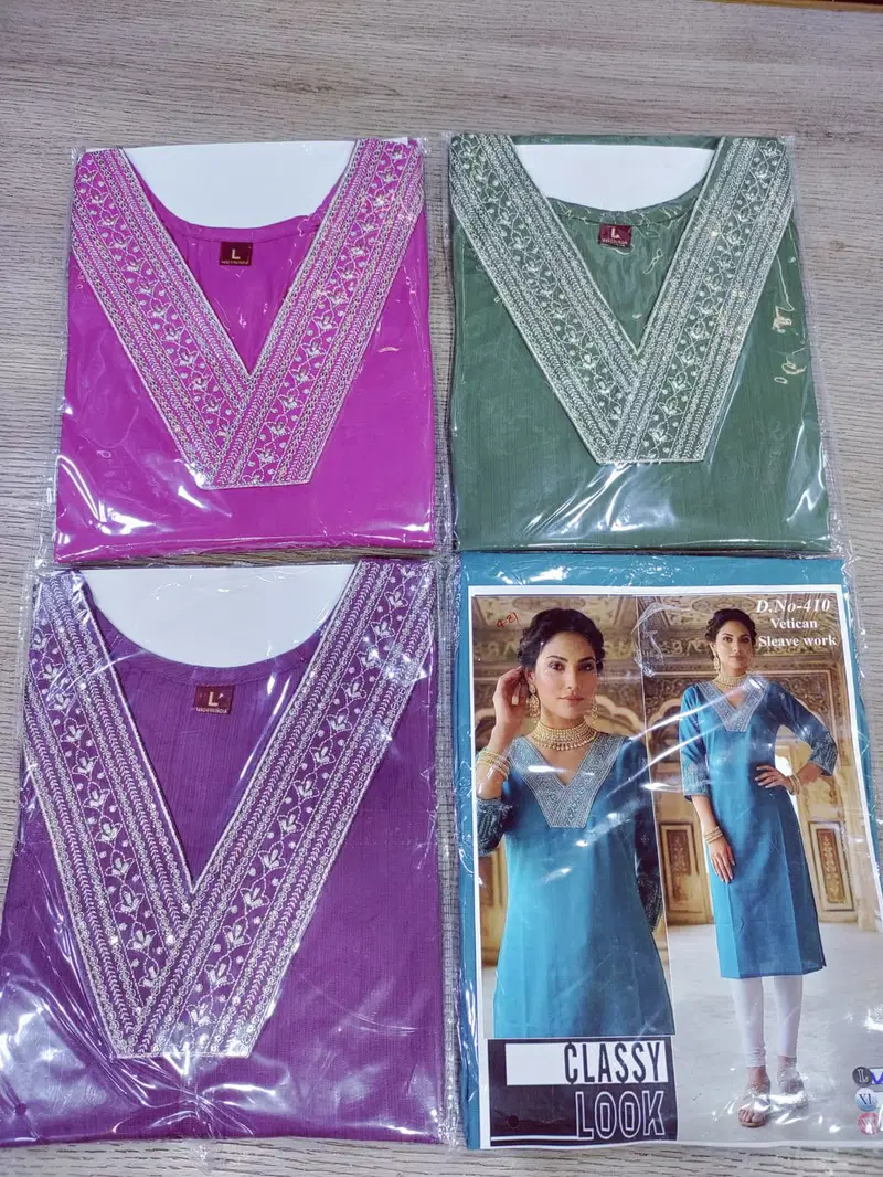 Fancy Vatican 03 Cotton Embroidery Fancy Kurti Collection