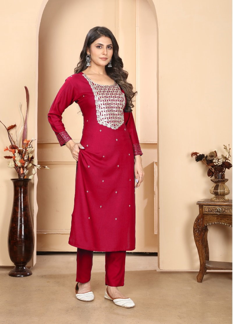 Lekha Sal 22 Rayon Sequins Embroidery Kurti Bottom With Dupatta