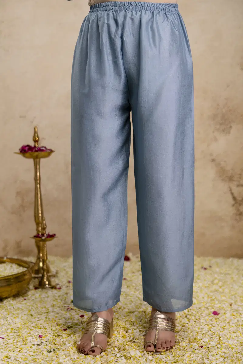 Aravani Vol 2 Vichitra Silk Embroidery Anarkali Kurti Pant With Dupatta