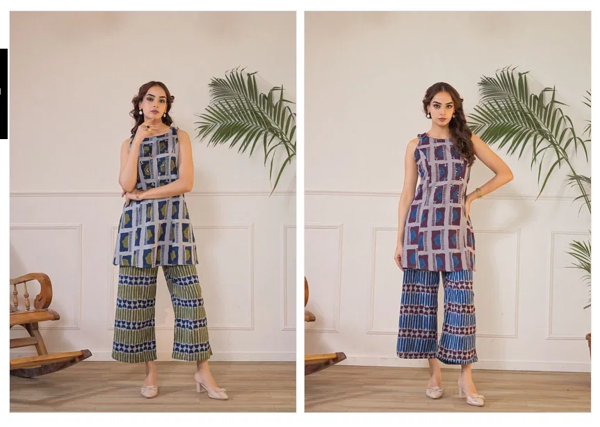 Naisha K 862 Cotton Flex Printed Co Ords Set Collection