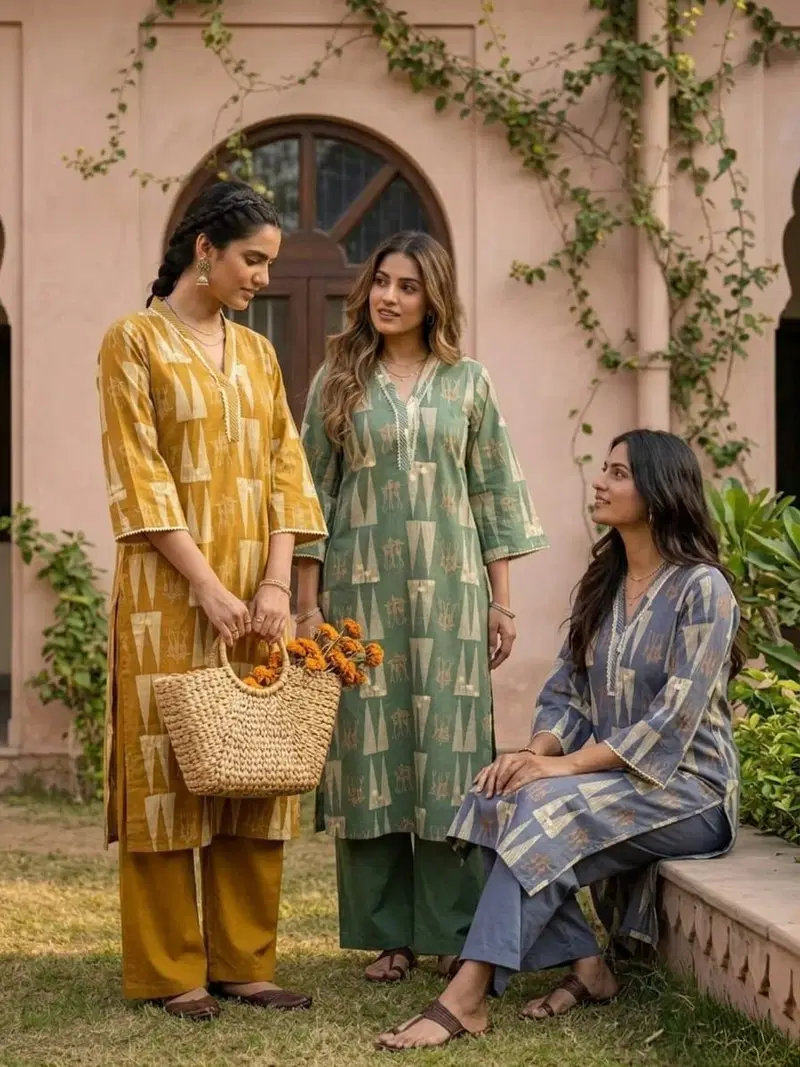 Naisha K 863 Cotton Printed Kurti With Bottom Collection