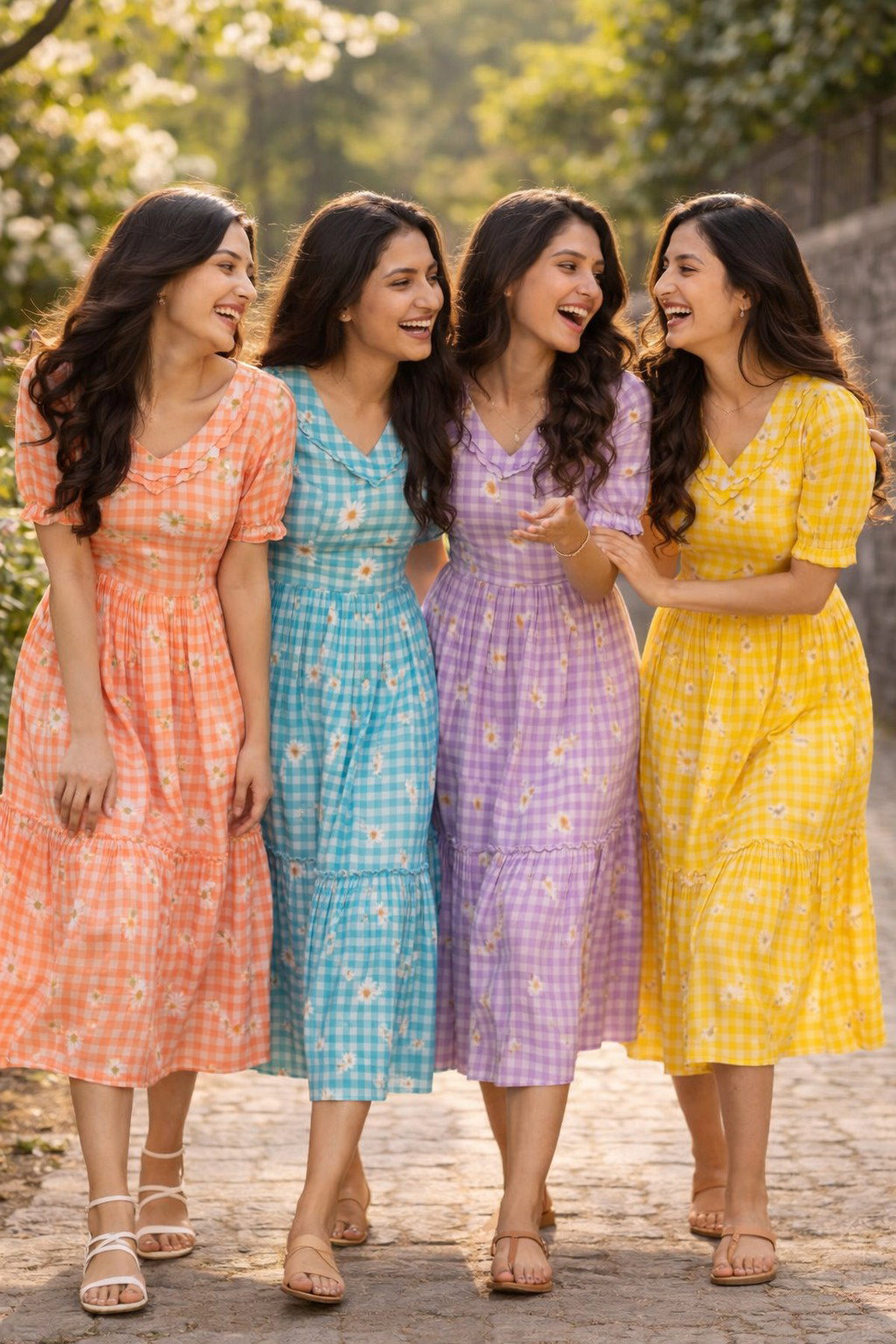 Lekha KA 1257 Muslin Silk Gingham Print Kurti