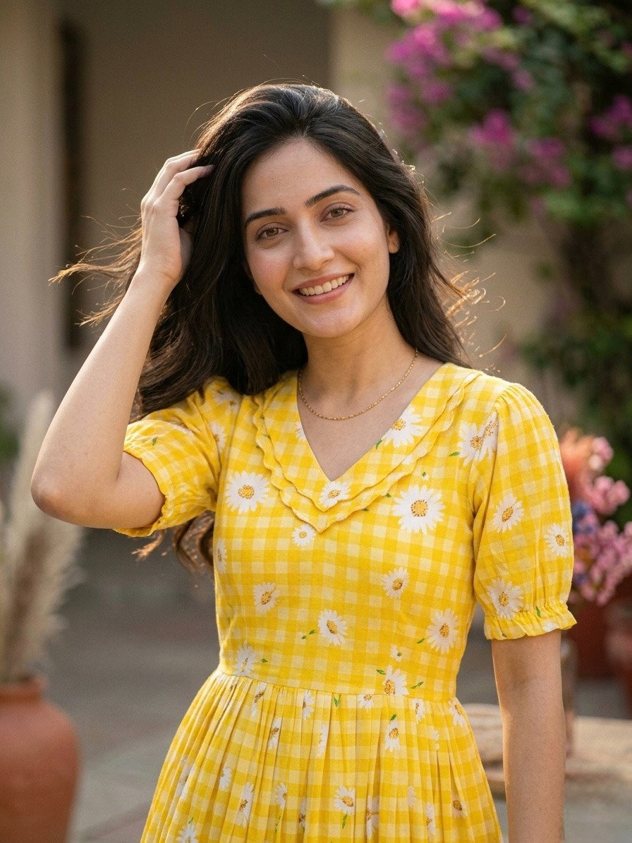Lekha KA 1257 Muslin Silk Gingham Print Kurti