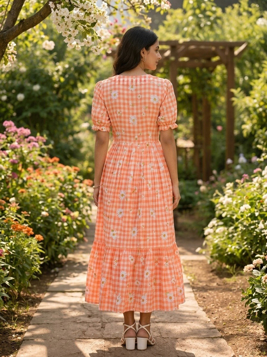 Lekha KA 1257 Muslin Silk Gingham Print Kurti