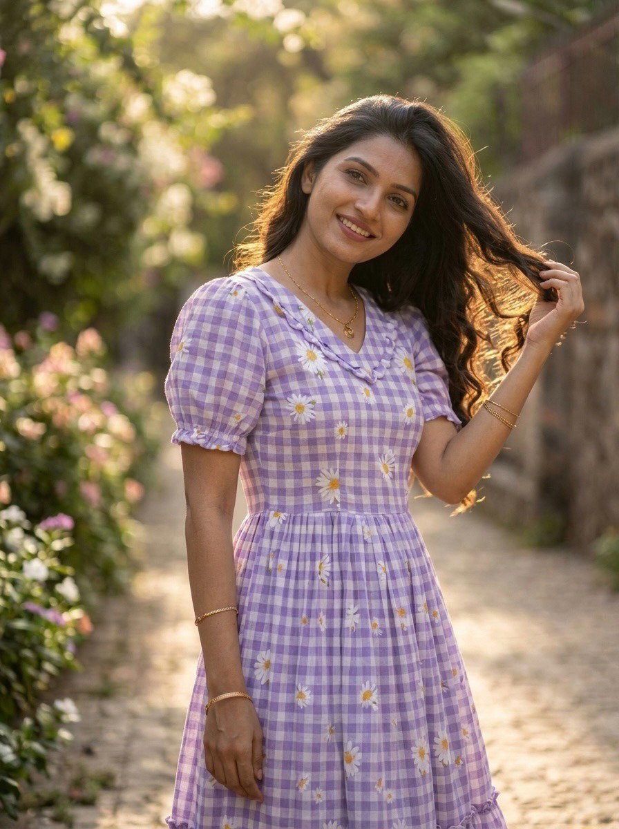 Lekha KA 1257 Muslin Silk Gingham Print Kurti