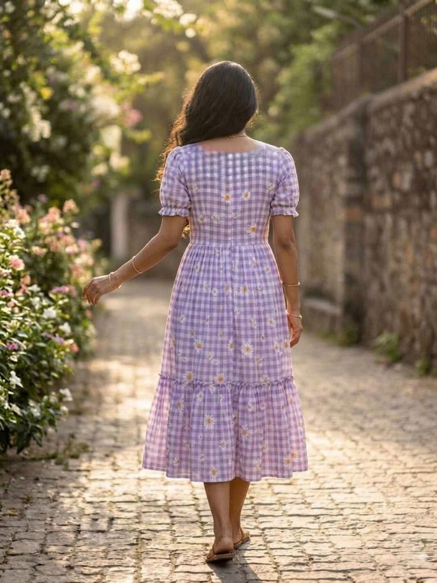 Lekha KA 1257 Muslin Silk Gingham Print Kurti