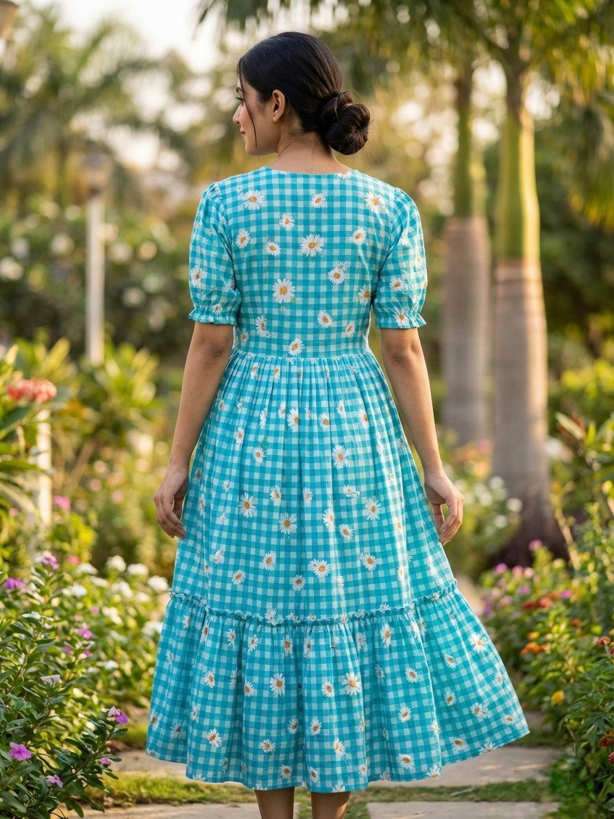 Lekha KA 1257 Muslin Silk Gingham Print Kurti