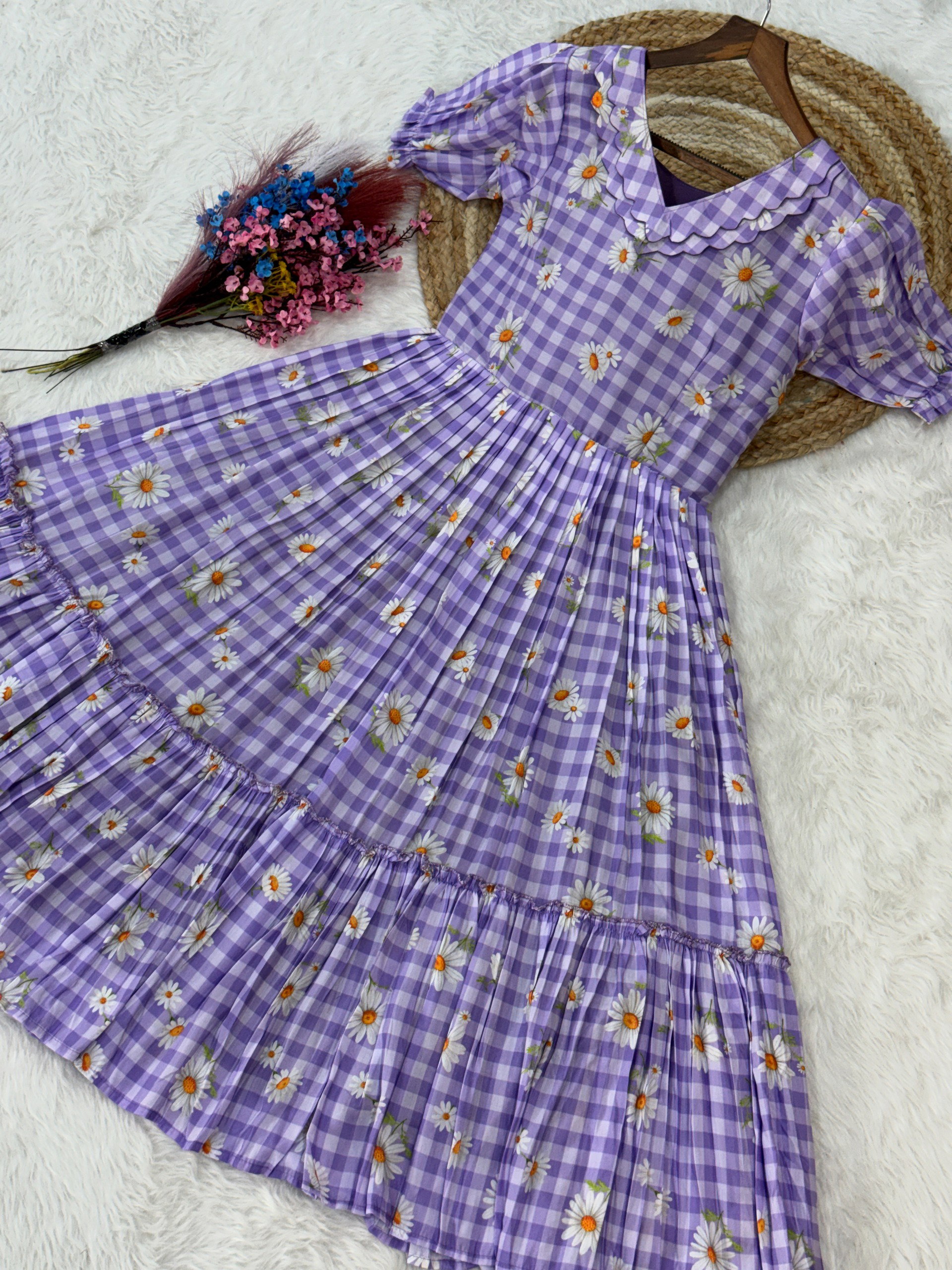 Lekha KA 1257 Muslin Silk Gingham Print Kurti