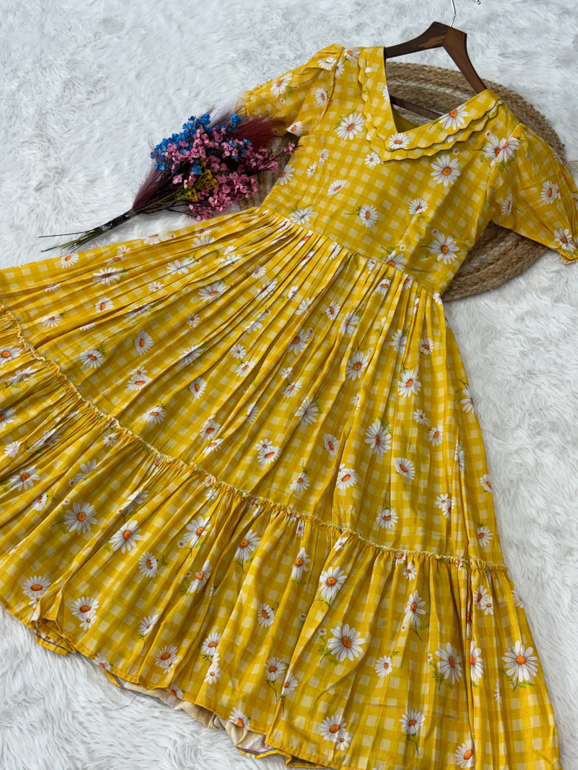 Lekha KA 1257 Muslin Silk Gingham Print Kurti