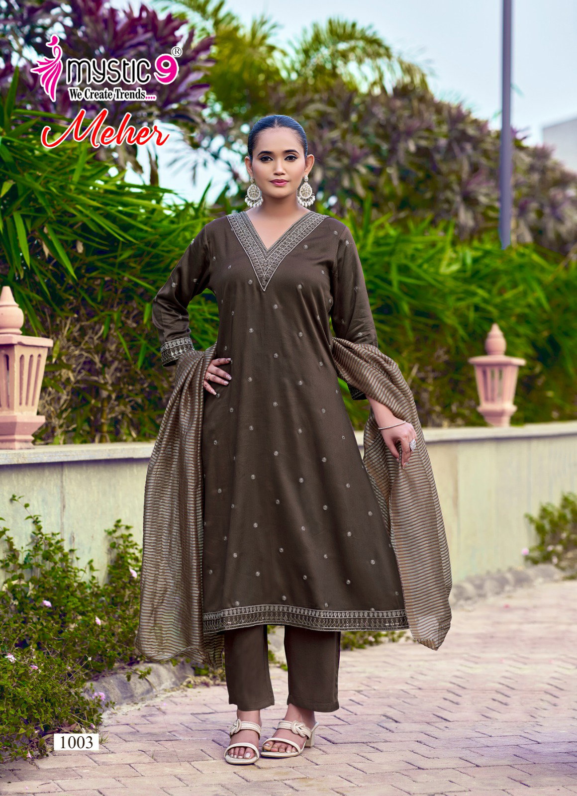 Mystic 9 Meher Vol 1 Gajji Silk With Sleeve lock Anarkali Top With Bottom And Dupatta