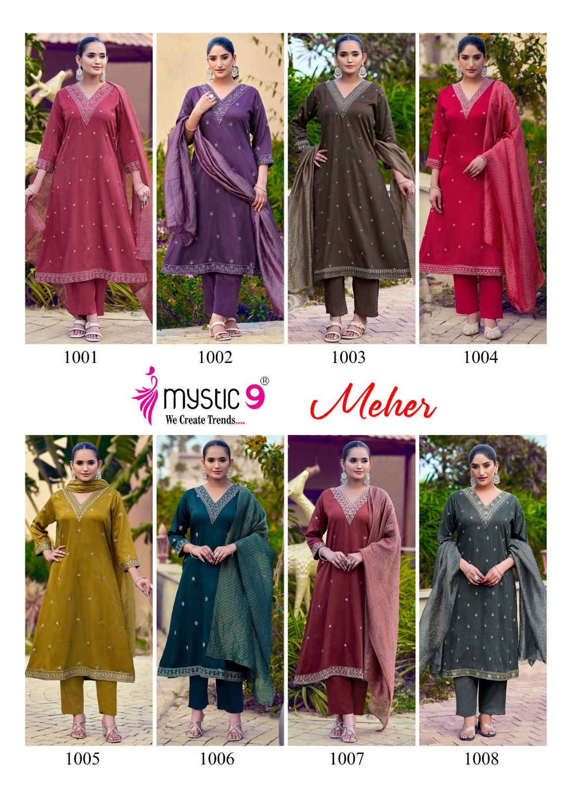 Mystic 9 Meher Vol 1 Gajji Silk With Sleeve lock Anarkali Top With Bottom And Dupatta