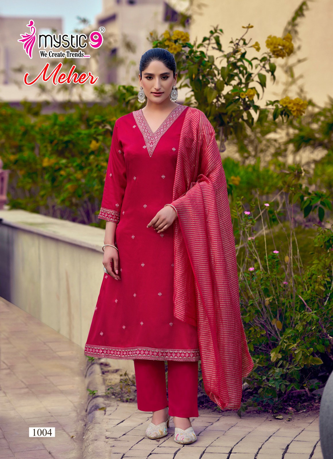 Mystic 9 Meher Vol 1 Gajji Silk With Sleeve lock Anarkali Top With Bottom And Dupatta