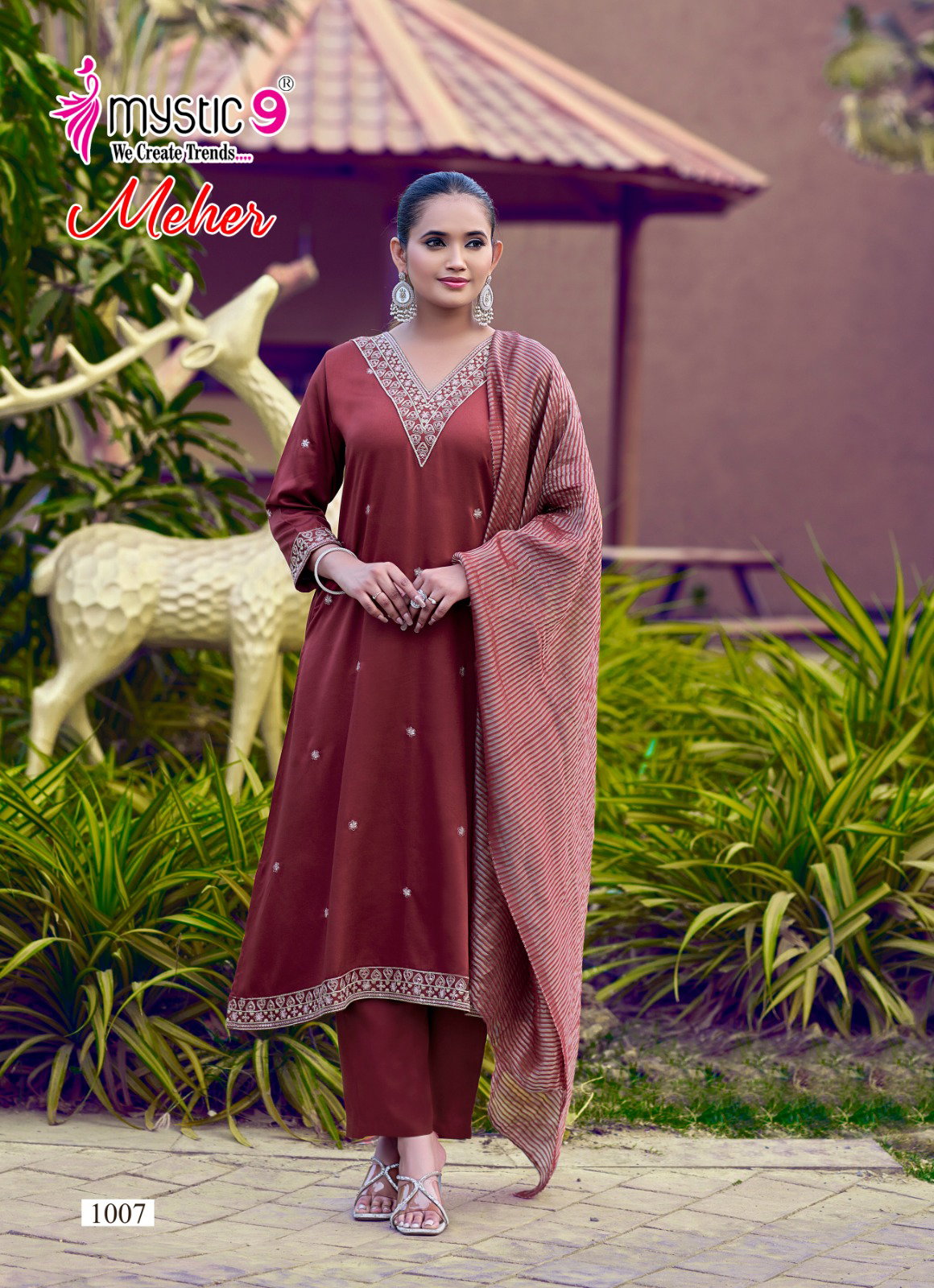 Mystic 9 Meher Vol 1 Gajji Silk With Sleeve lock Anarkali Top With Bottom And Dupatta