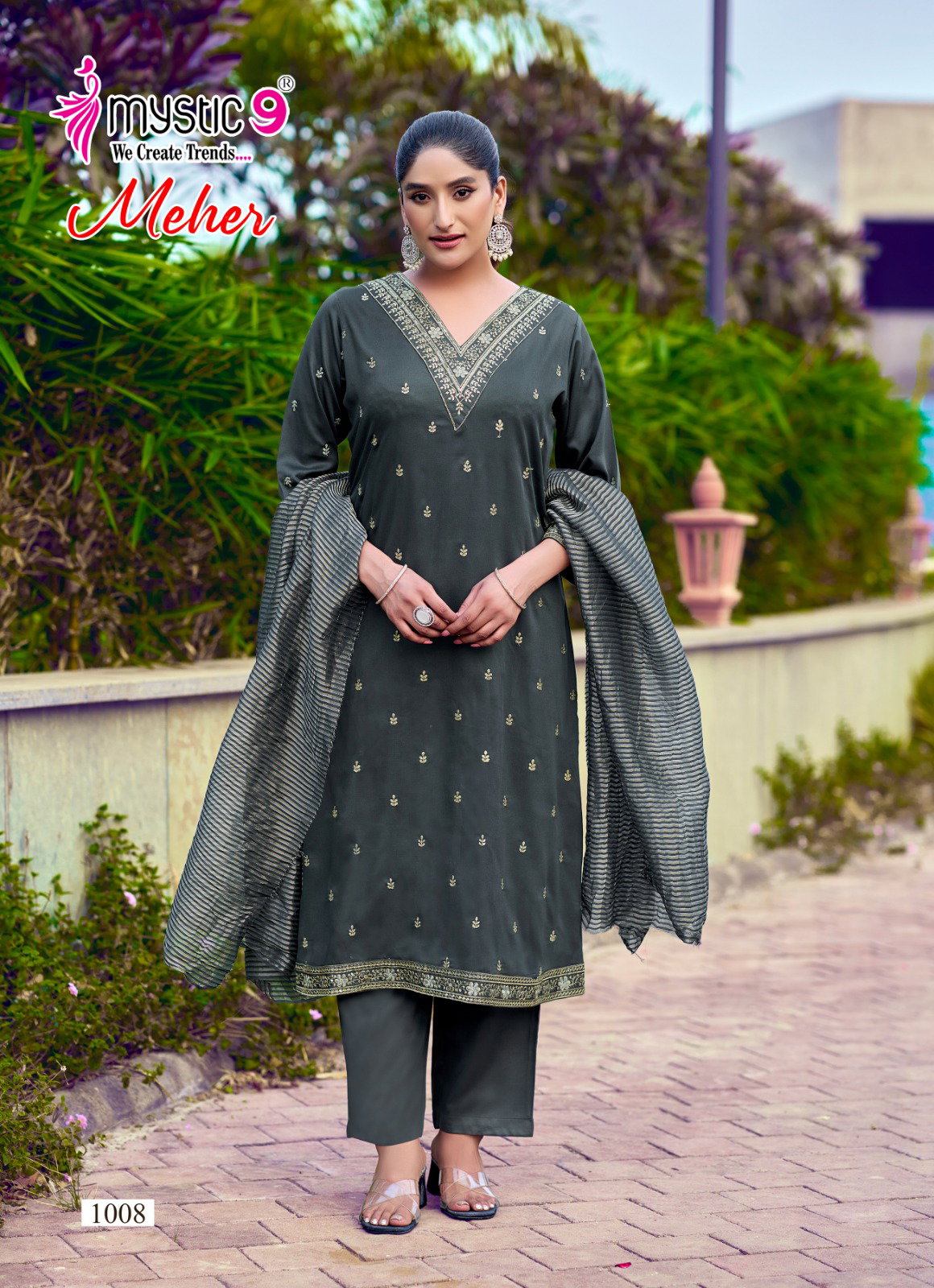 Mystic 9 Meher Vol 1 Gajji Silk With Sleeve lock Anarkali Top With Bottom And Dupatta