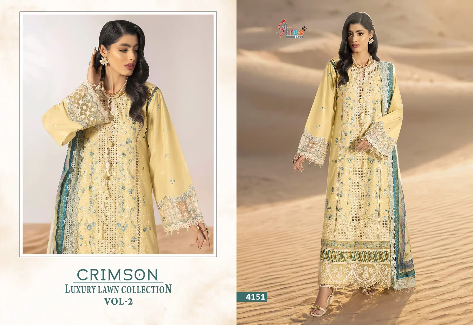 Shree Crimson Luxury Lawn Collection Vol 2 Chiffon Dupatta Pakistani Salwar Kameez