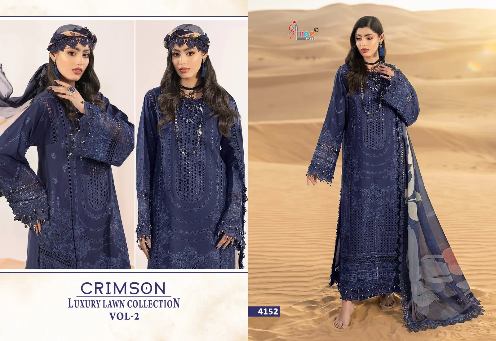 Shree Crimson Luxury Lawn Collection Vol 2 Chiffon Dupatta Pakistani Salwar Kameez