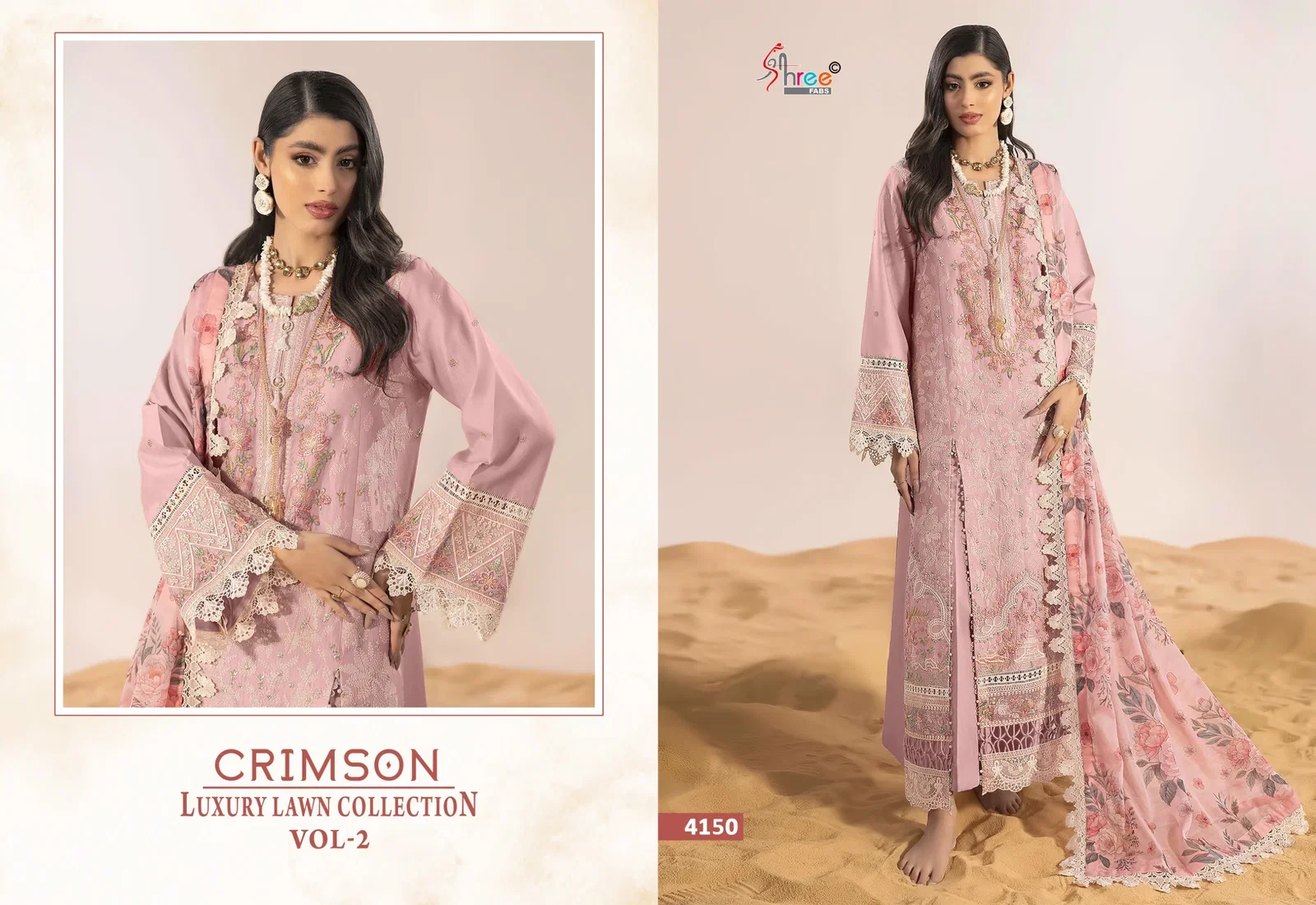 Shree Crimson Luxury Lawn Collection Vol 2 Cotton Dupatta Pakistani Salwar Kameez
