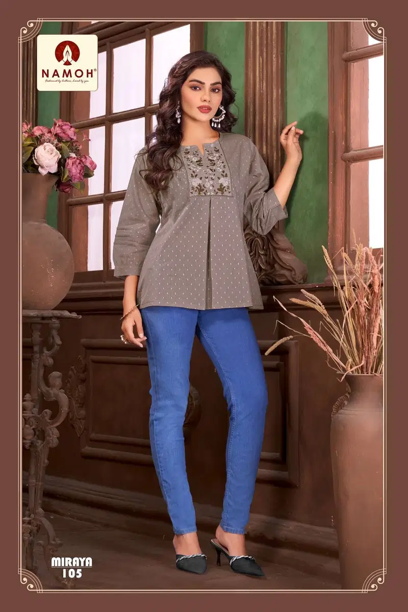 Namoh Miraya Lurex Cotton Dobby Fancy Short Top Collection