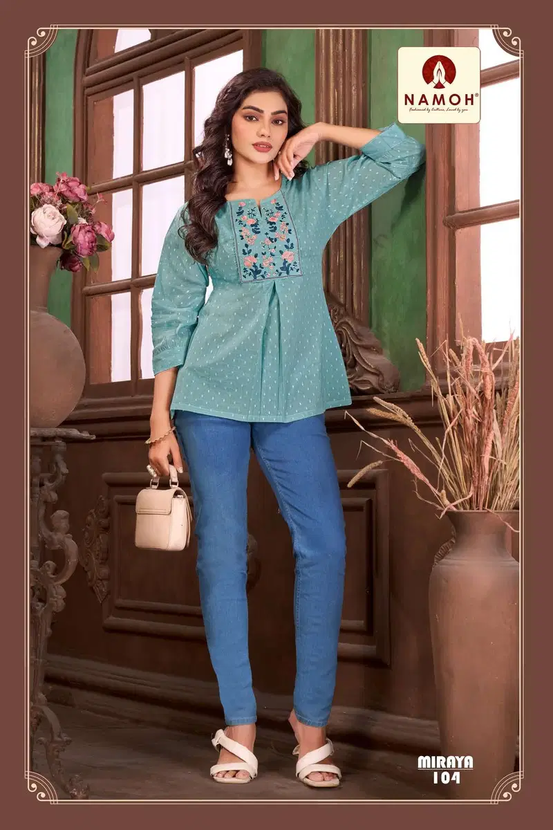 Namoh Miraya Lurex Cotton Dobby Fancy Short Top Collection