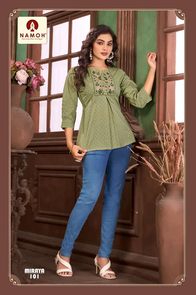 Namoh Miraya Lurex Cotton Dobby Fancy Short Top Collection