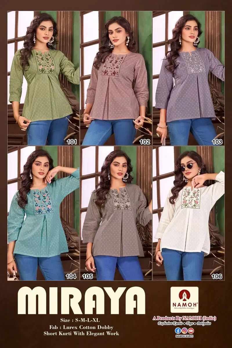 Namoh Miraya Lurex Cotton Dobby Fancy Short Top Collection