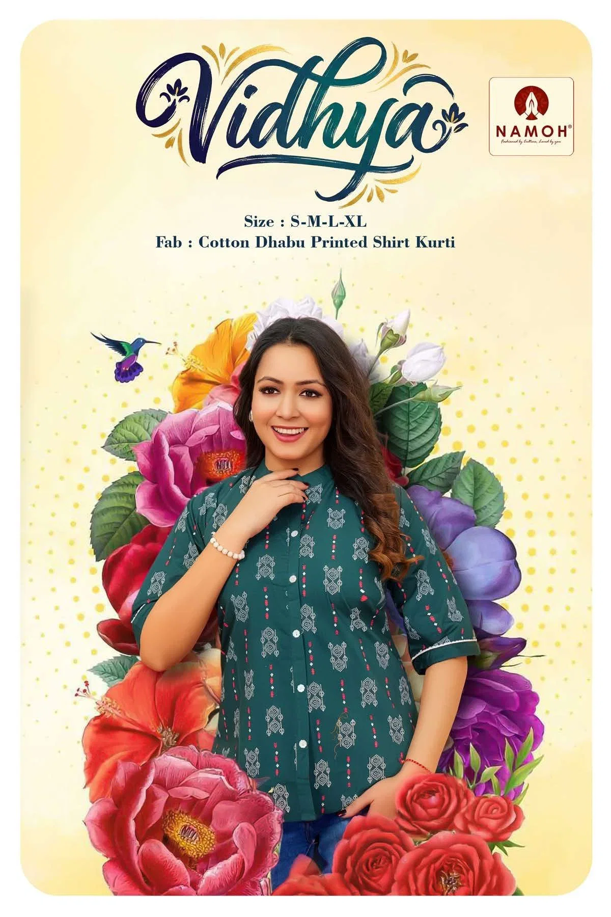 Namoh Vidhya Dhabu Cotton Printed Short Top Collection